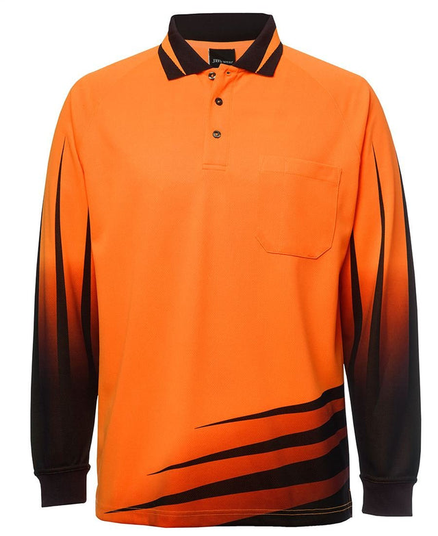 JB'S Wear Hi Vis L/S Rippa Sub Polo 6HVRL - WEARhouse