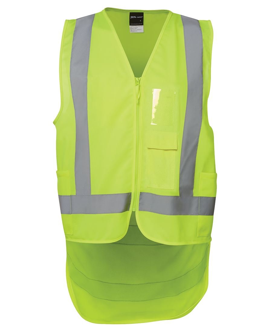 JB's Wear Hi Vis Zip Drop Tail H Pattern (D+N) Vest 6DNDV - WEARhouse