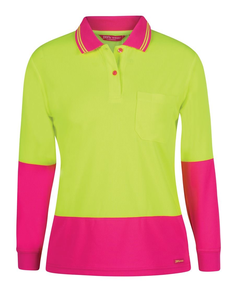 JB's Wear Ladies Hi Vis L/S Comfort Polo 6LHCL - WEARhouse