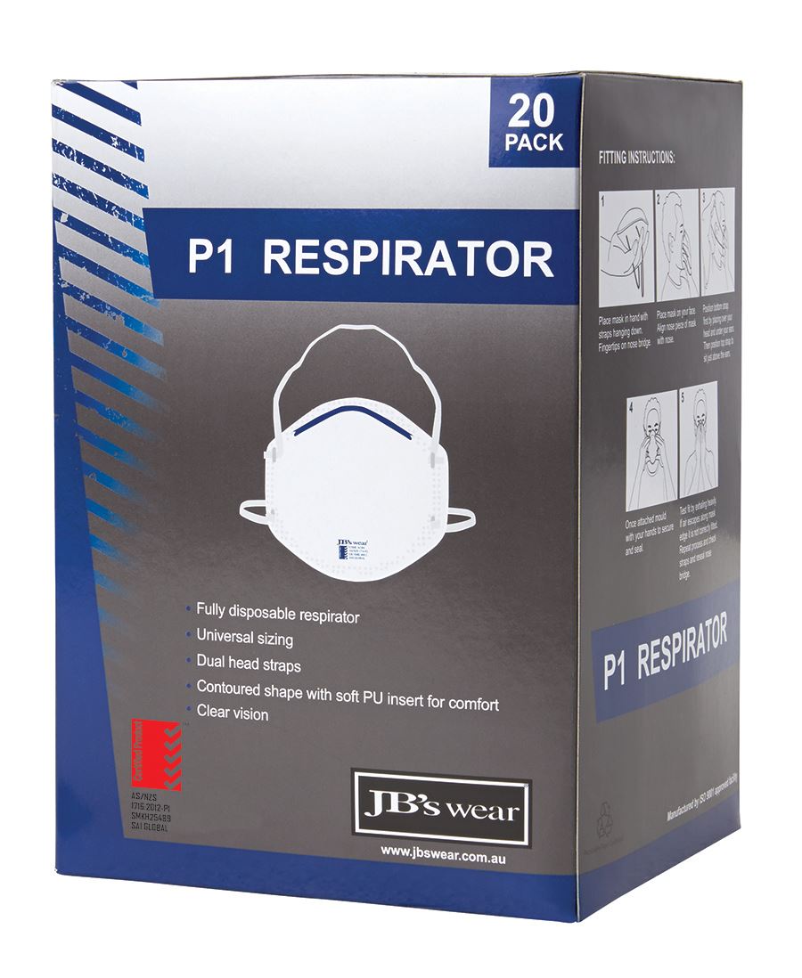 JB's Wear P1 RESPIRATOR (20PC) 8C001 - WEARhouse