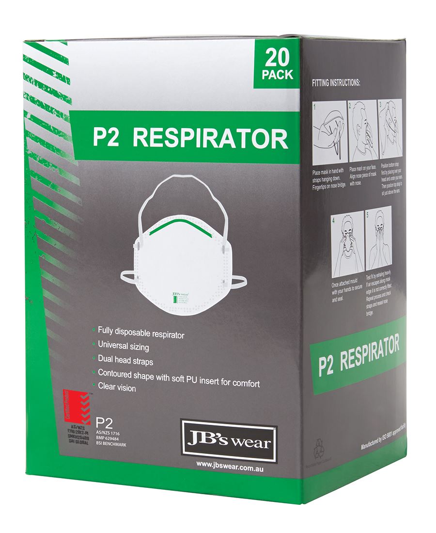 JB's Wear P2 RESPIRATOR (20PC) 8C100 - WEARhouse