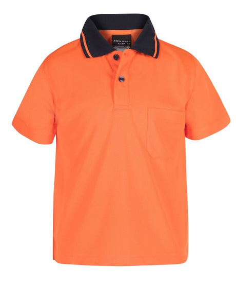 KIDS HI VIS NON CUFF TRADITIONAL POLO 6HVNC - WEARhouse