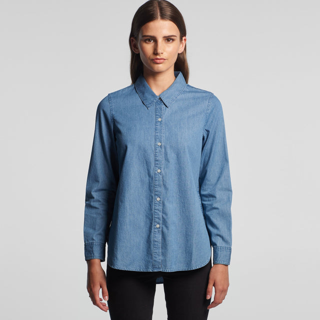 LADIES BLUE DENIM SHIRT - 4042 - WEARhouse