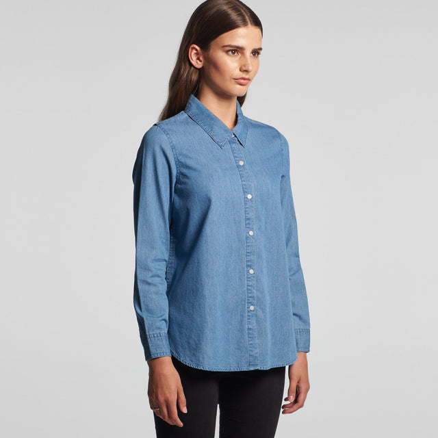 LADIES BLUE DENIM SHIRT - 4042 - WEARhouse