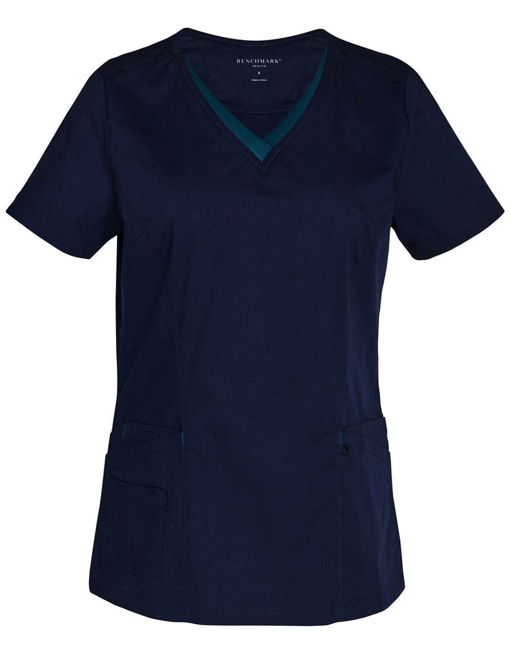 M7660 LADIES V-NECK CONTRAST TRIM SCRUB TOP - WEARhouse