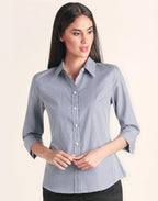 M8320Q Ladies’ Multi-Tone Check 3/4 Sleeve Shirt - WEARhouse