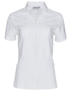 M8636S Women’s Full Zip Front Short Sleeve Tunic - WEARhouse