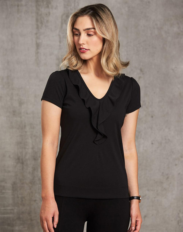 M8820 Women's Ruffle Front Blouse - WEARhouse