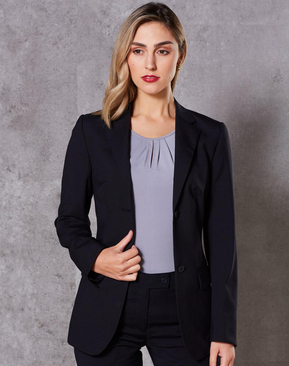 M9200 Women's Wool Blend Stretch Mid Length Jacket - WEARhouse