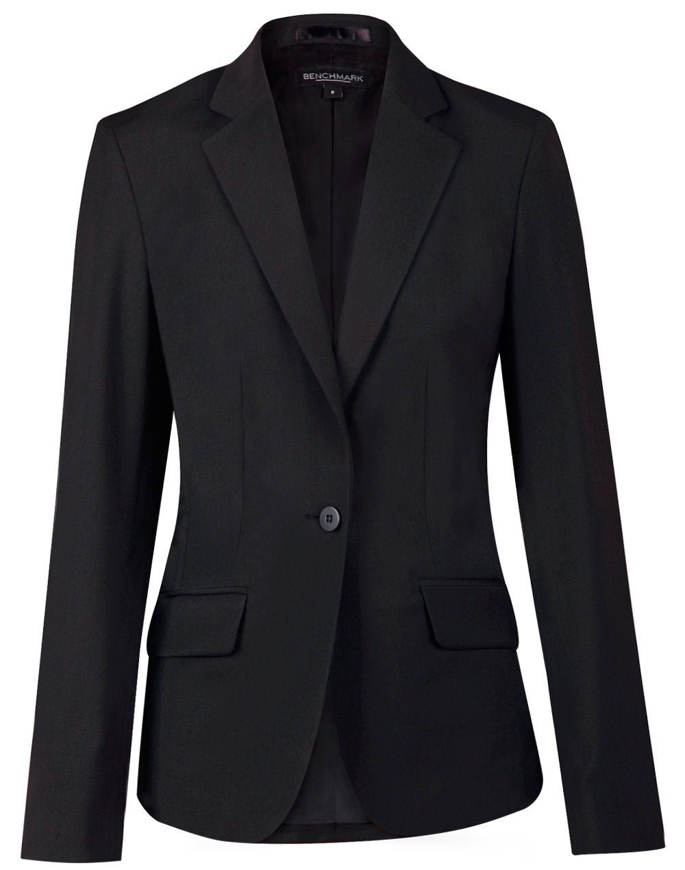 M9201 Ladies’ Wool Blend Stretch One Button Cropped Jacket - WEARhouse