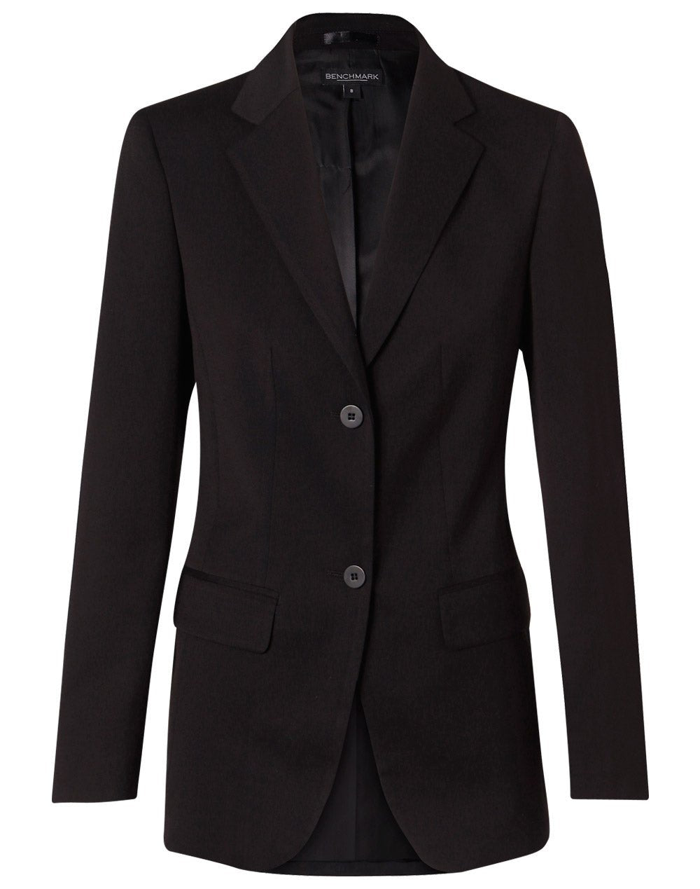 M9206 Women's Poly/Viscose Stretch Two Buttons Mid Length Jacket - WEARhouse
