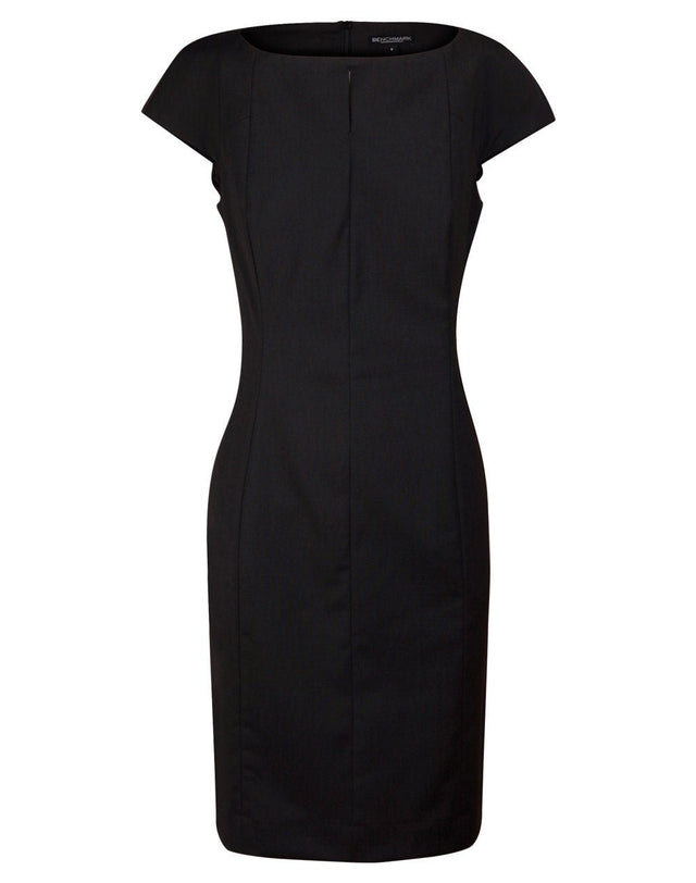 M9281 Ladies’ Wool Blend Stretch Cap Sleeve Dress - WEARhouse