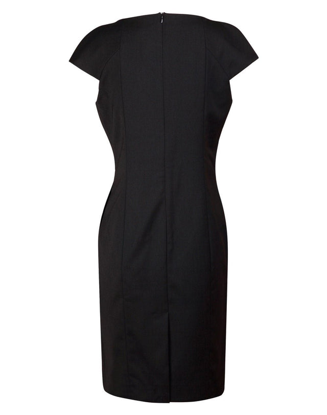 M9281 Ladies’ Wool Blend Stretch Cap Sleeve Dress - WEARhouse