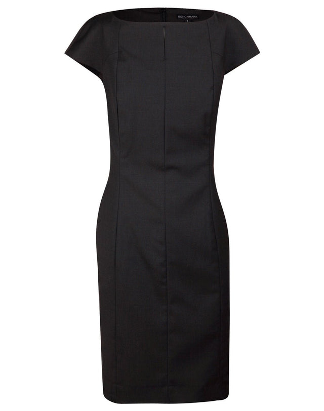 M9281 Ladies’ Wool Blend Stretch Cap Sleeve Dress - WEARhouse