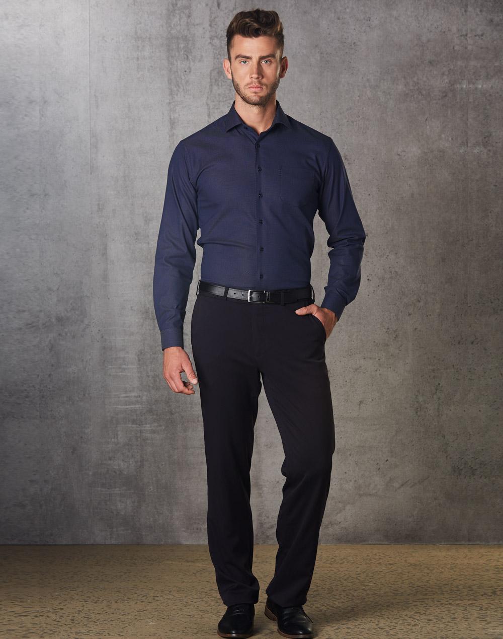 M9330 Men's Poly/Viscose Stretch Pants Flexi Waist - WEARhouse