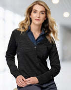 M9602 Women's V-Neck Long Sleeve Cardigan - WEARhouse
