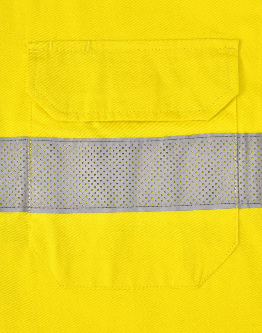 SW87 UNISEX HI-VIS COOL BREEZE CLOSED FRONT LS SHIRT WITH PERFORATED TAPE - WEARhouse
