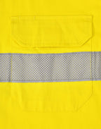 SW87 UNISEX HI-VIS COOL BREEZE CLOSED FRONT LS SHIRT WITH PERFORATED TAPE - WEARhouse