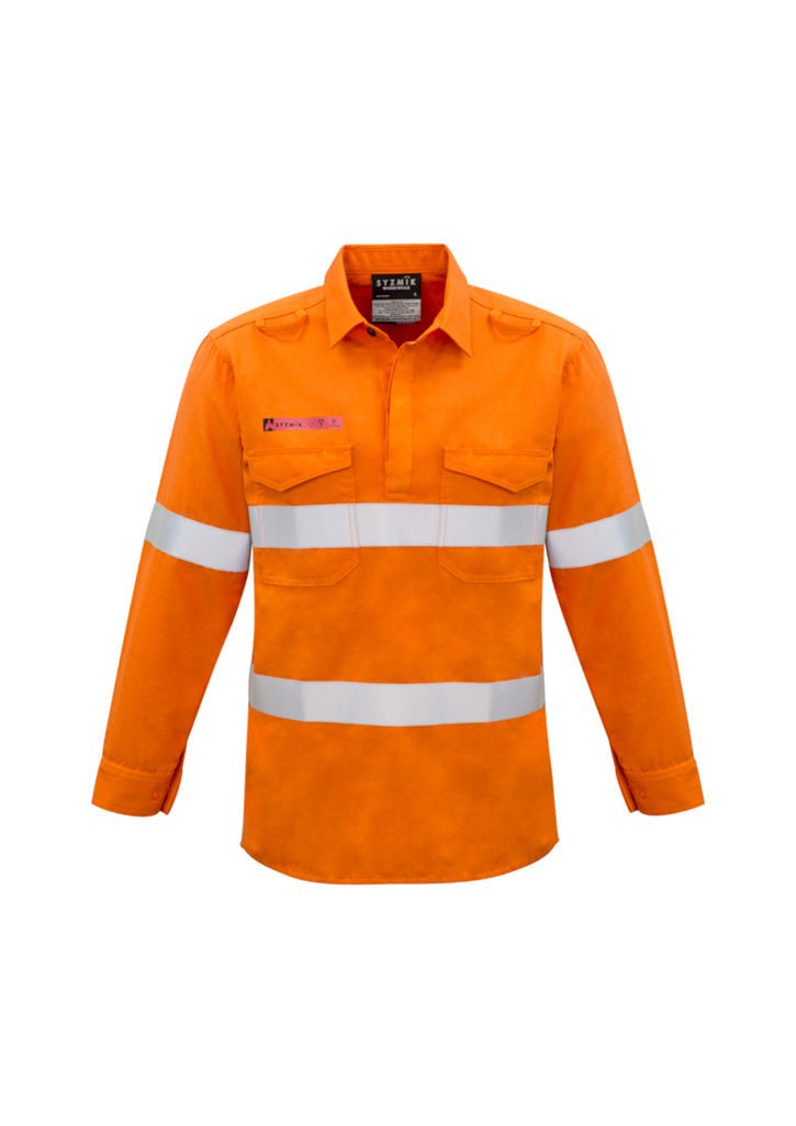 Syzmik Mens FR Closed Front Hooped Taped Shirt ZW134 - WEARhouse