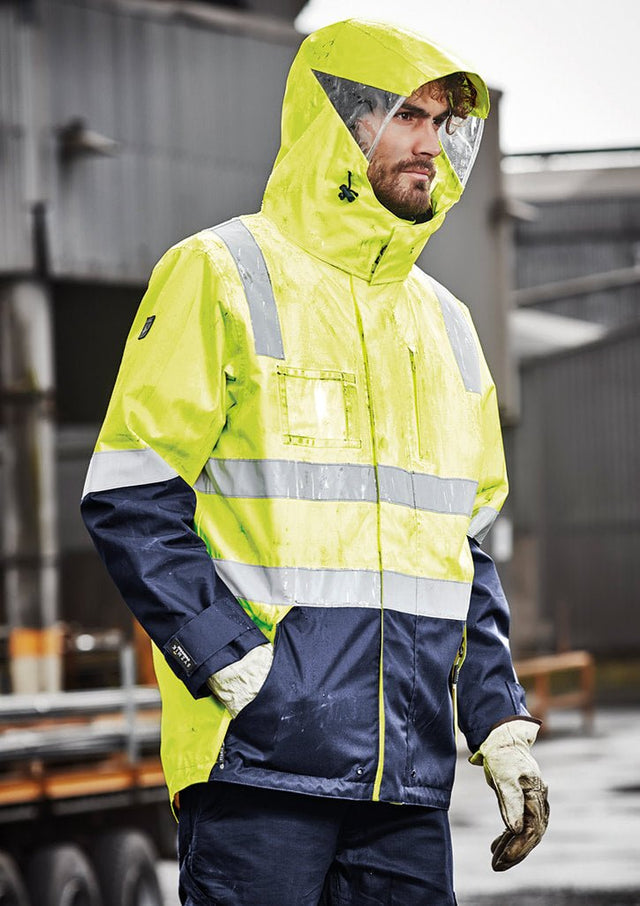 Syzmik Mens Hi Vis 4 in 1 Waterproof Jacket ZJ532 - WEARhouse