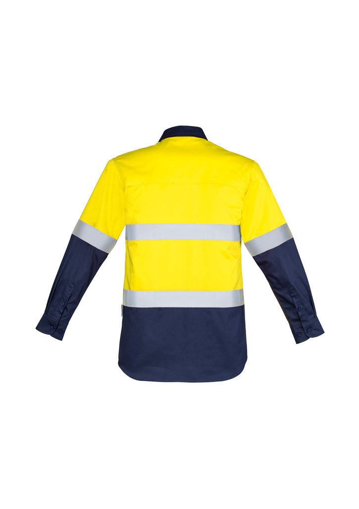 Syzmik Mens Hi Vis Closed Front L/S Shirt - Hoop Taped ZW550 - WEARhouse
