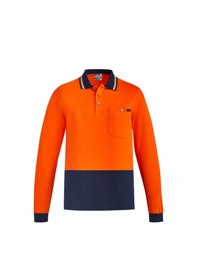 Syzmik Mens Hi Vis Cotton L/S Polo ZH430 - WEARhouse