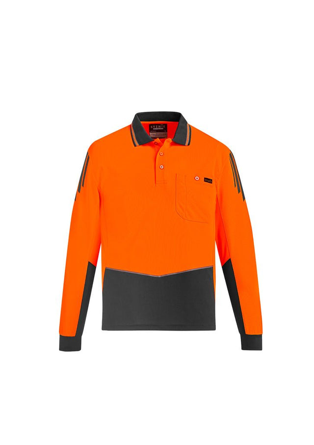 Syzmik Mens Hi Vis Flux L/S Polo ZH310 - WEARhouse