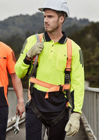Syzmik Mens Hi Vis Flux L/S Polo ZH310 - WEARhouse
