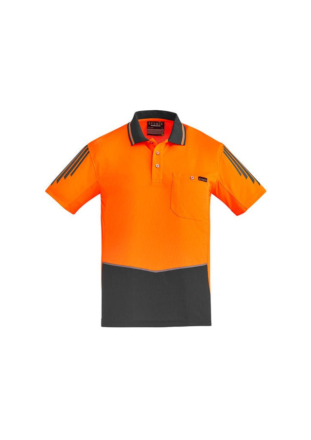 Syzmik Mens Hi Vis Flux Short sleeve Polo ZH315 - WEARhouse