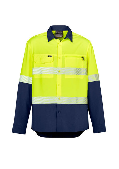 Syzmik Mens Hi Vis Outdoor Segmented Tape L/S Shirt ZW470 - WEARhouse