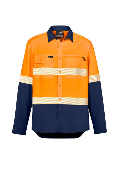 Syzmik Mens Hi Vis Outdoor Segmented Tape L/S Shirt ZW470 - WEARhouse