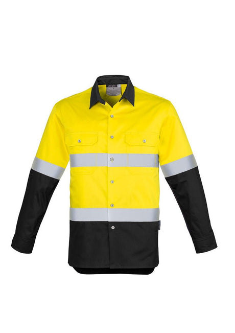 Syzmik Mens Hi Vis Spliced Industrial Shirt - Hoop Taped ZW123 - WEARhouse