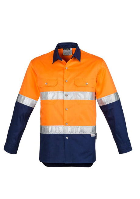 Syzmik Mens Hi Vis Spliced Industrial Shirt - Hoop Taped ZW123 - WEARhouse