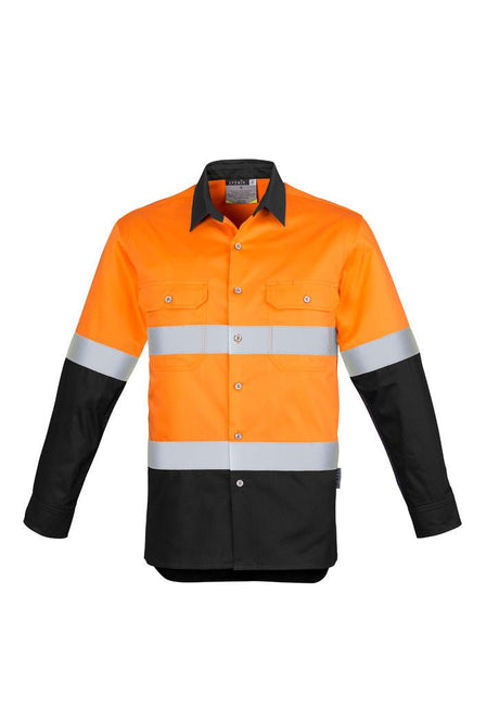 Syzmik Mens Hi Vis Spliced Industrial Shirt - Hoop Taped ZW123 - WEARhouse