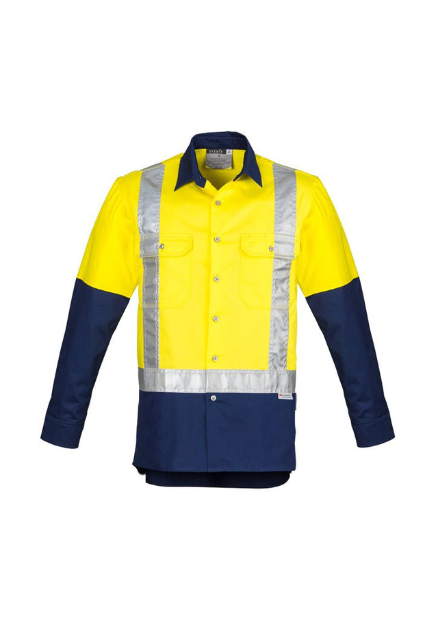 Syzmik Mens Hi Vis Spliced Industrial Shirt - Shoulder Taped ZW124 - WEARhouse