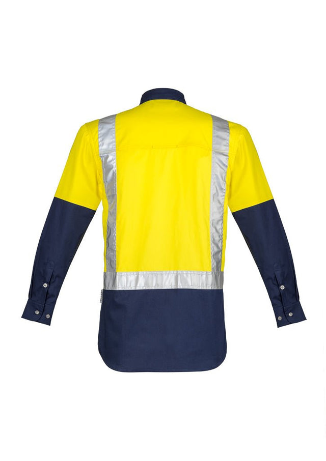 Syzmik Mens Hi Vis Spliced Industrial Shirt - Shoulder Taped ZW124 - WEARhouse