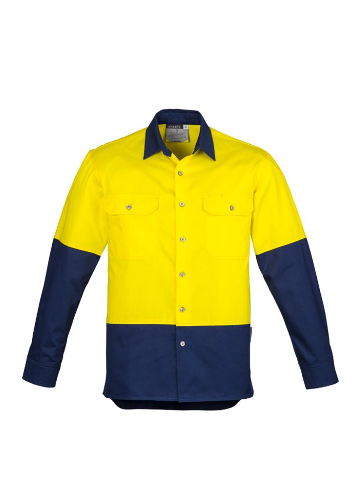 Syzmik Mens Hi Vis Spliced Industrial Shirt ZW122 - WEARhouse