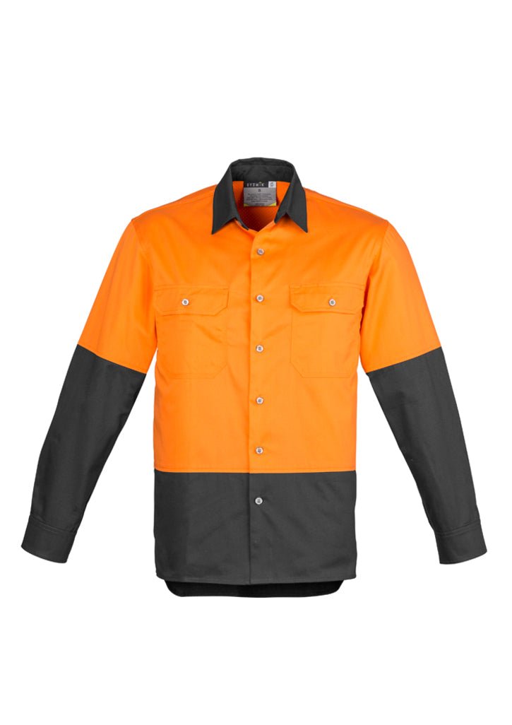 Syzmik Mens Hi Vis Spliced Industrial Shirt ZW122 - WEARhouse