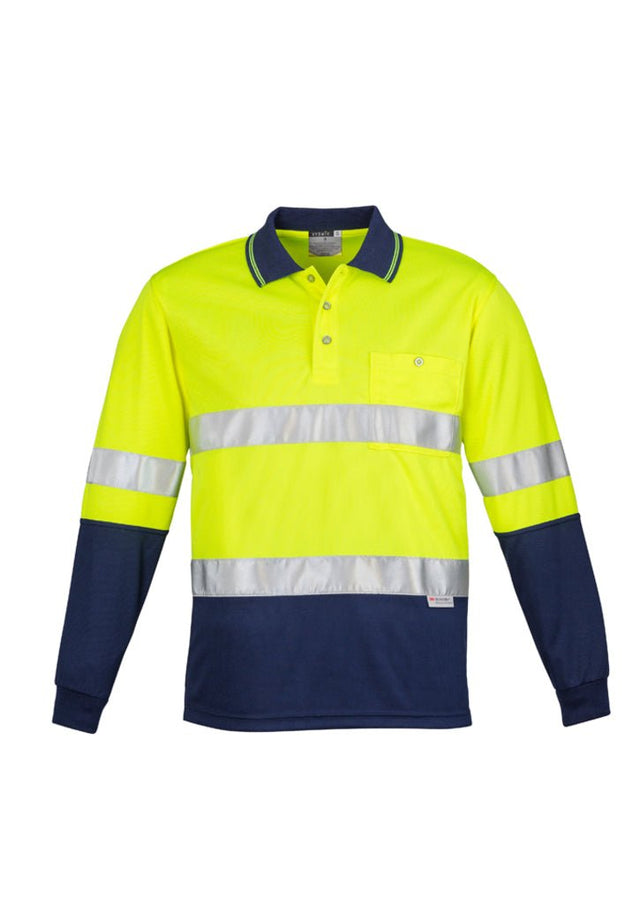 Syzmik Mens Hi Vis Spliced Polo - Long Sleeve Hoop Taped ZH235 - WEARhouse