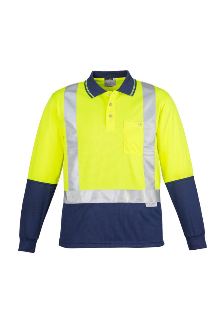 Syzmik Mens Hi Vis Spliced Polo - Long Sleeve Shoulder Taped ZH234 - WEARhouse