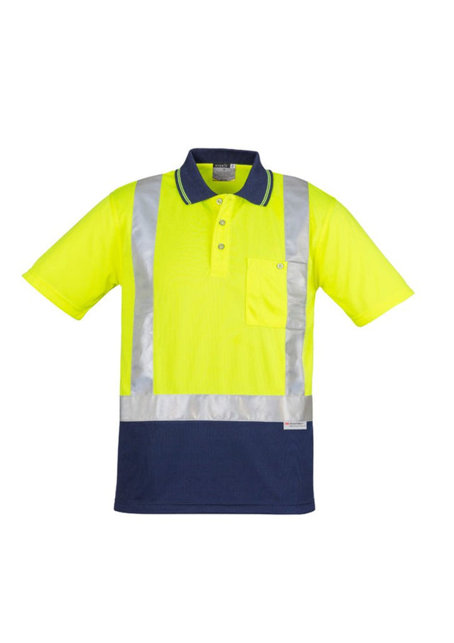 Syzmik Mens Hi Vis Spliced Polo - Short Sleeve Shoulder Taped ZH233 - WEARhouse