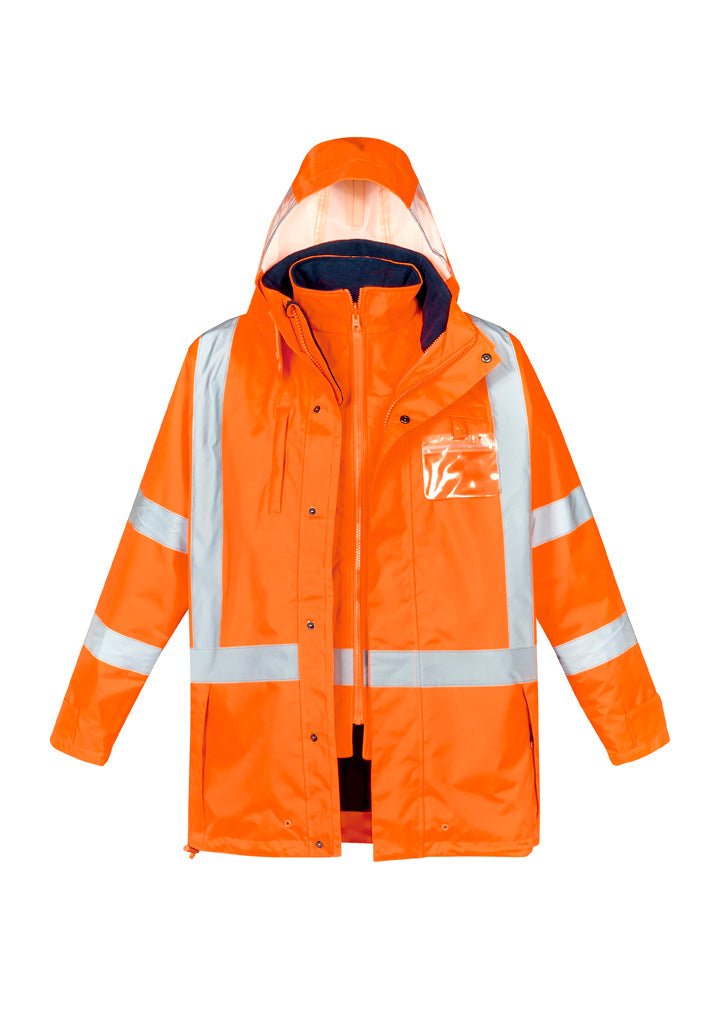 Syzmik Mens Hi Vis X Back Taped 4 in 1 Waterproof Jacket ZJ616 - WEARhouse