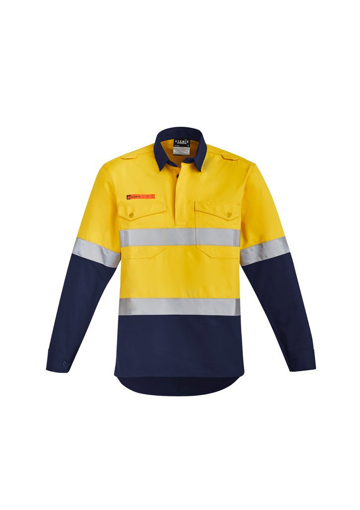 Syzmik Mens Orange Flame HRC 2 Hoop Taped Closed Front Spliced Shirt ZW143 - WEARhouse