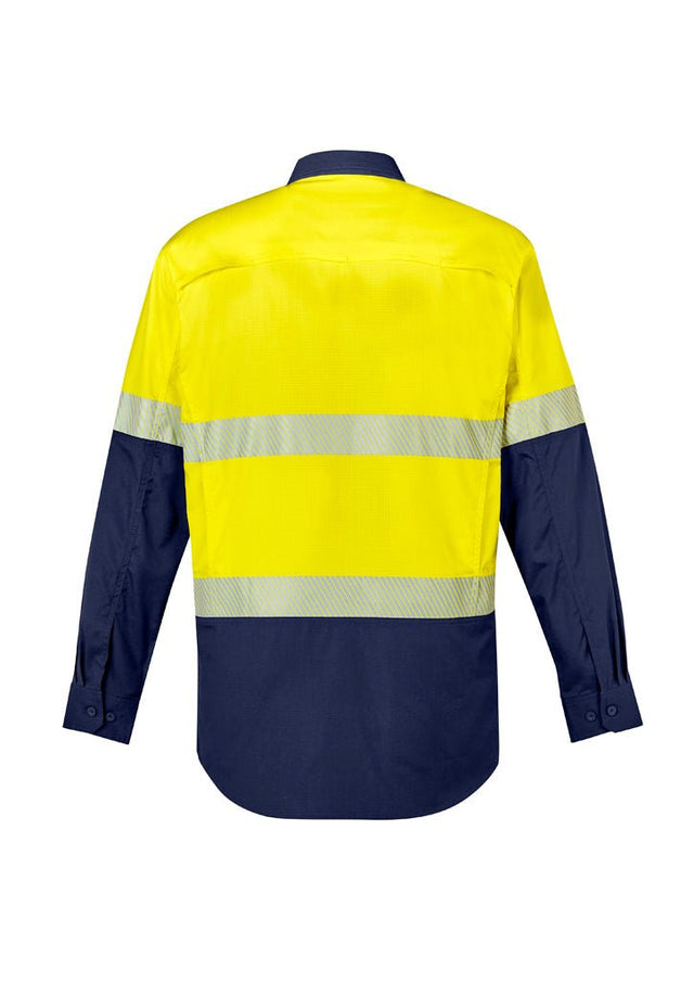 Syzmik Mens Rugged Cooling Hi Vis Segmented Tape L/S Shirt ZW229 - WEARhouse