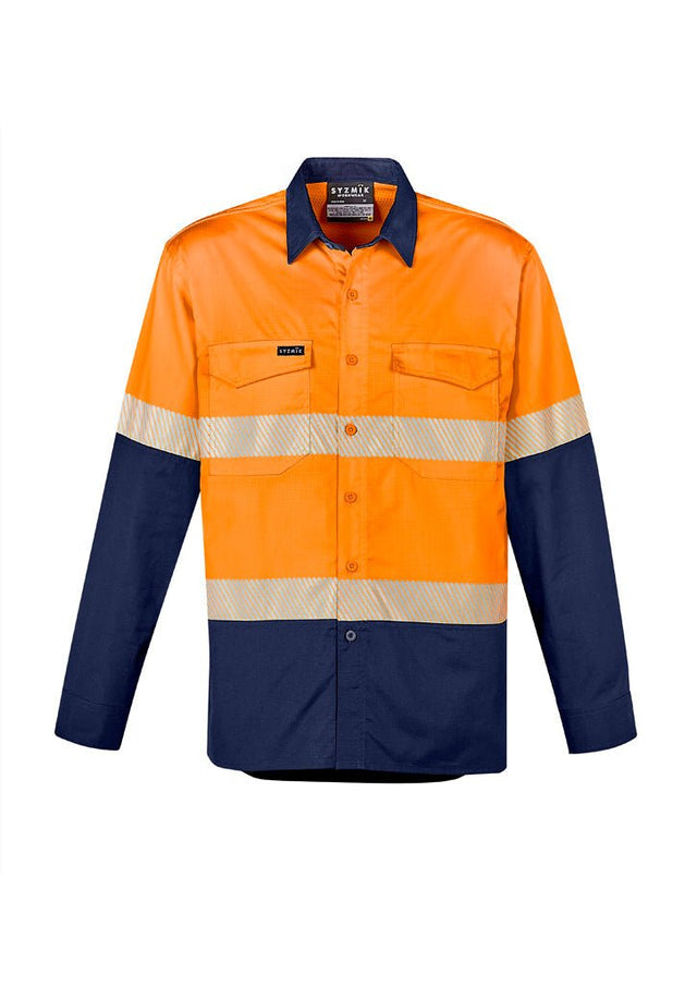 Syzmik Mens Rugged Cooling Hi Vis Segmented Tape L/S Shirt ZW229 - WEARhouse