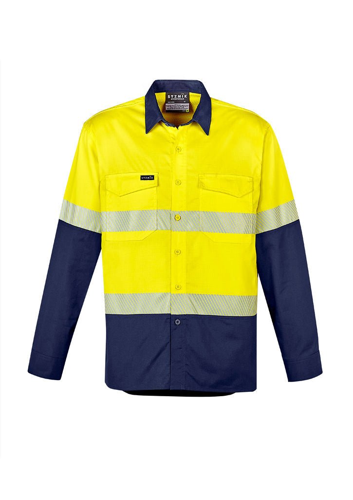 Syzmik Mens Rugged Cooling Hi Vis Segmented Tape L/S Shirt ZW229 - WEARhouse