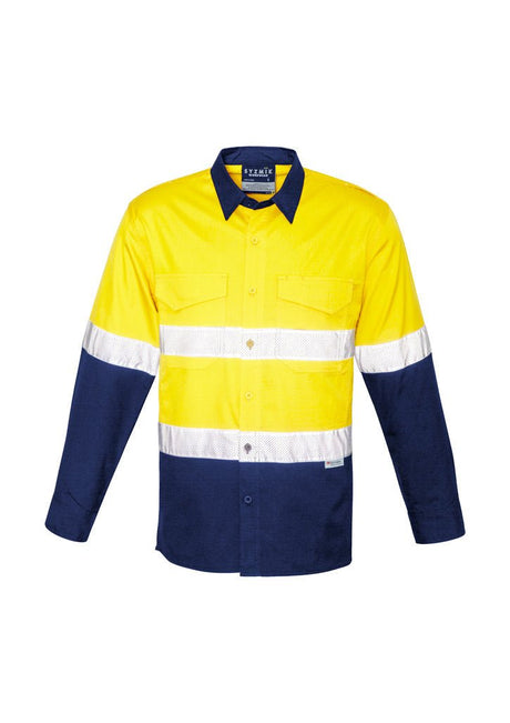 Syzmik Mens Rugged Cooling Taped Hi Vis Spliced Shirt ZW129 - WEARhouse