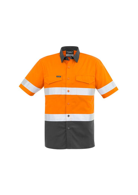 Syzmik Mens Rugged Cooling Taped Hi Vis Spliced S/S Shirt ZW835 - WEARhouse