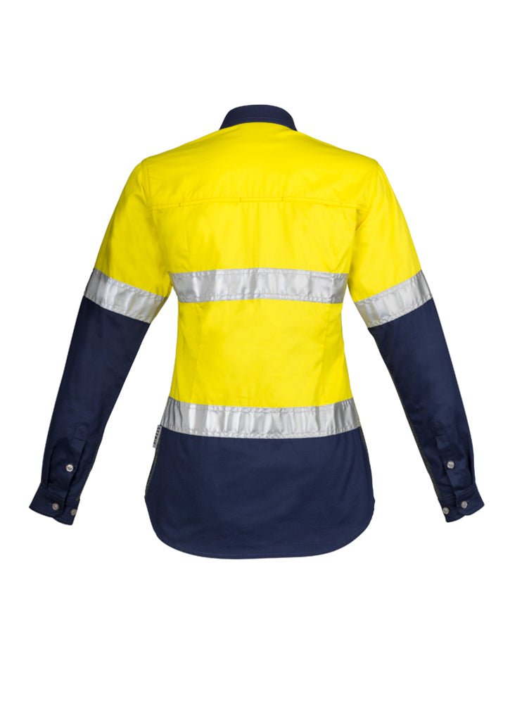 Syzmik Womens Hi Vis Spliced Industrial Shirt - Hoop Taped v - WEARhouse