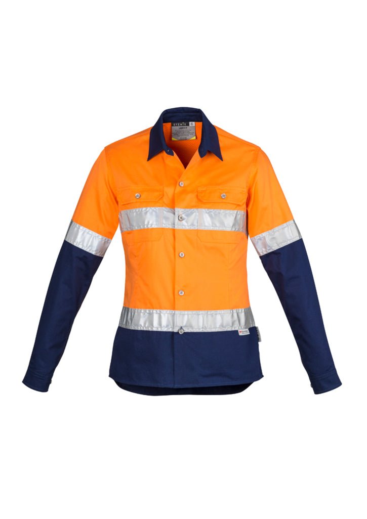 Syzmik Womens Hi Vis Spliced Industrial Shirt - Hoop Taped v - WEARhouse